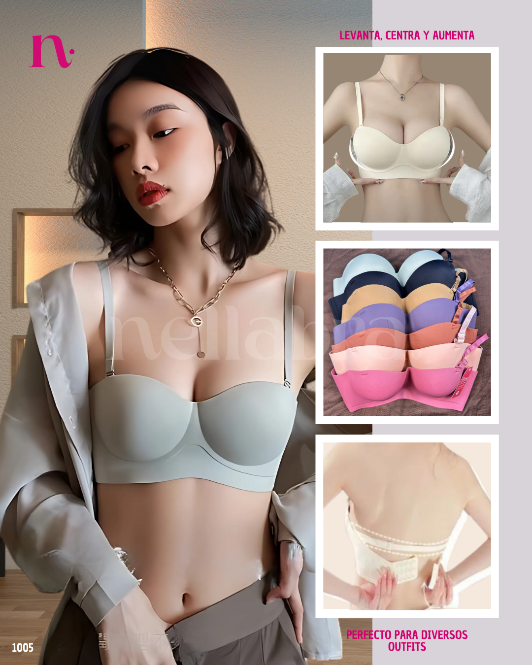 1005 STRAPLESS JELLY LITE PUSH UP - 36 38 40 42 - REALCE